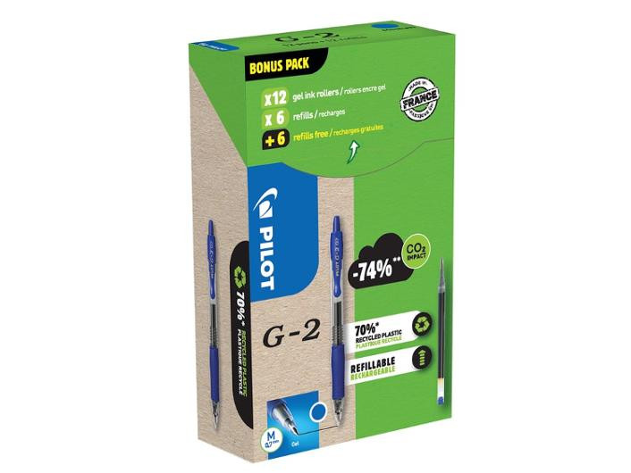 Gelpenna PILOT G2 Plus. blå 12+12/fp