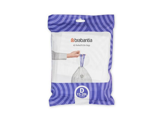 Insatspåse D BRABANTIA 15-20L vit 40/fp