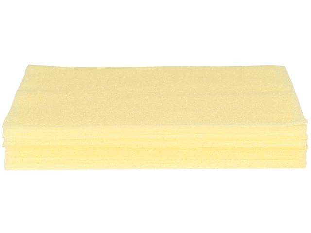 Tvättlapp skum 19x19x0,2cm gul 100/fp