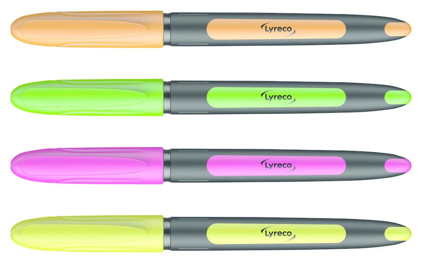 Överstrykningspenna LYRECO pastell 4/fp