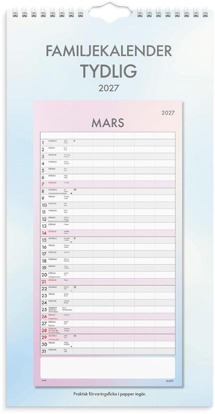 Familjekalender Tydlig 2027