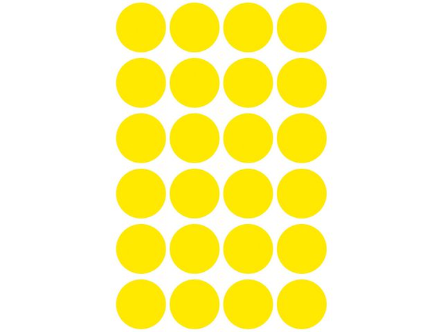 Färgkodningsprick AVERY Ø18mm gul 96/fp