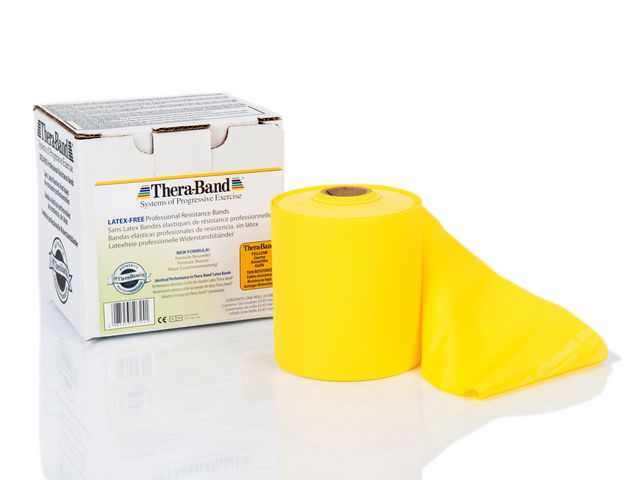 Träningsband THERA-BAND latexfri 22m gul