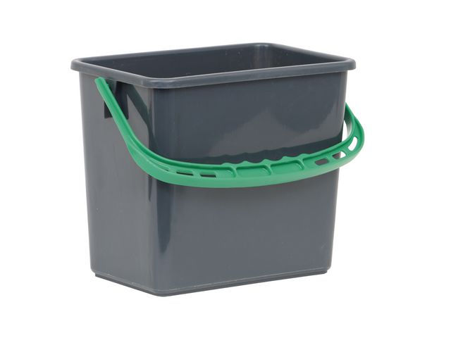 Hink grönt handtag grå 6L