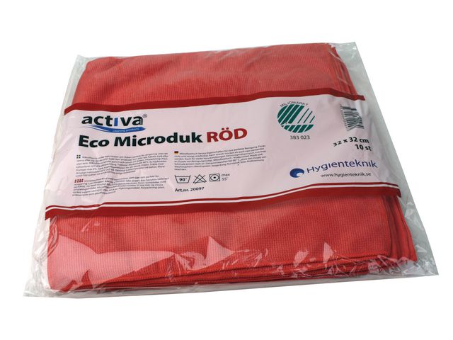 Microfiberduk ACTIVA Eco 32x32cm röd