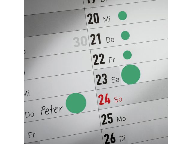 Färgkodningsprick AVERY Ø8mm grön 416/fp