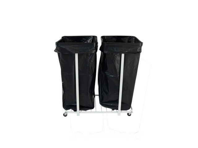 Säckvagn dubbel 4 hjul 100-125L vit