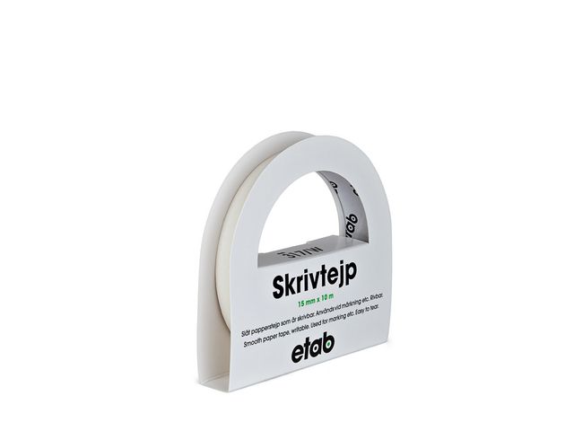 Skrivtejp av papper ETAB 15mmx10m vit
