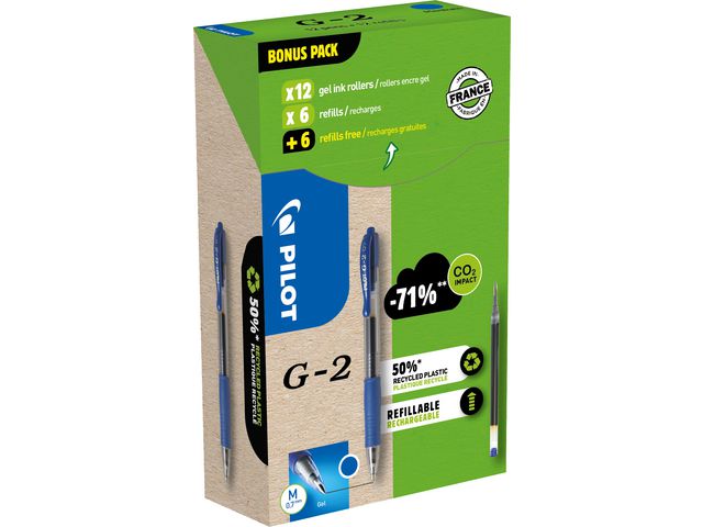 Gelpenna PILOT G2 Plus. blå 12+12/fp
