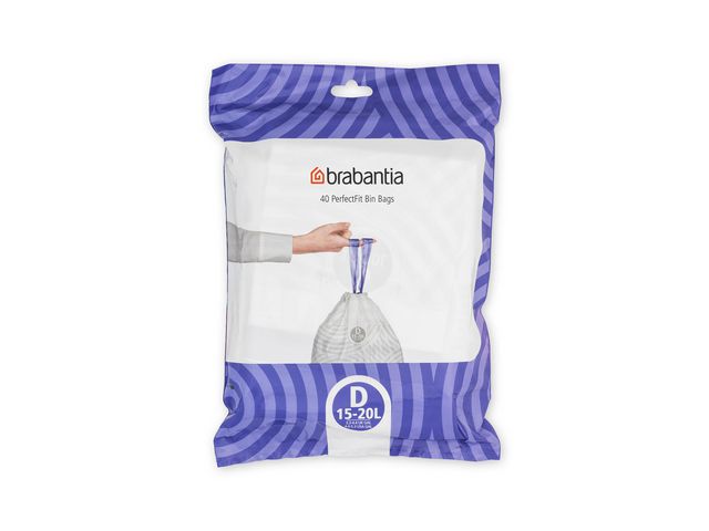 Insatspåse D BRABANTIA 15-20L vit 40/fp