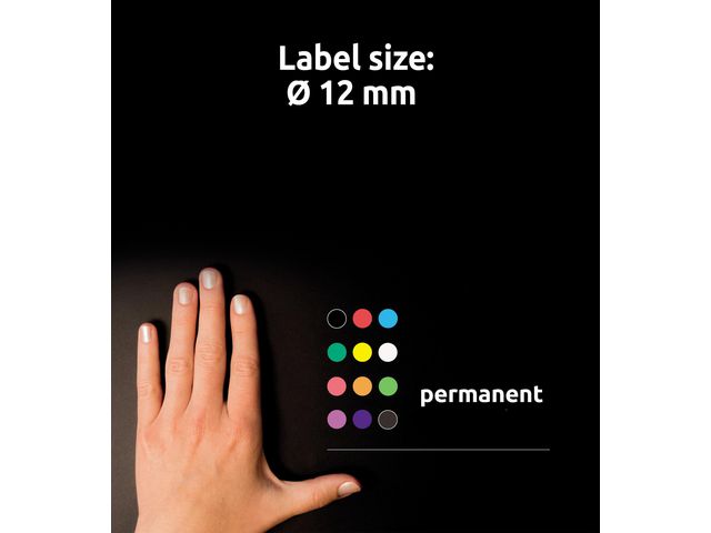 Färgkodningsprick AVERY Ø12mm sva 270/fp