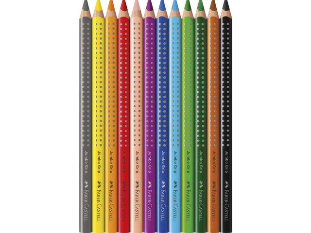 Färgpenna FABER Jumbo Grip 12 färger