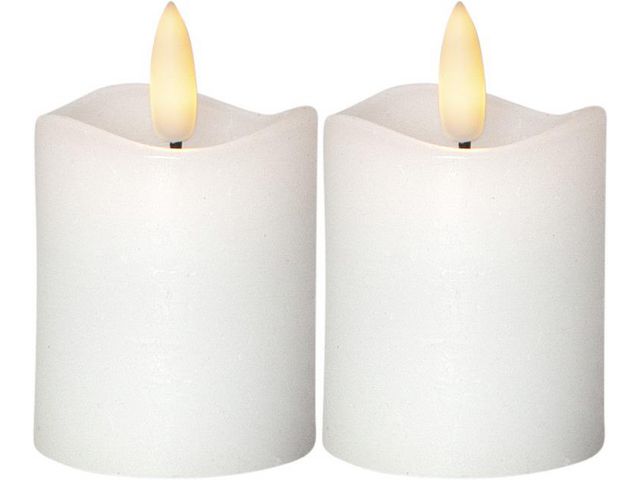 Blockljus STAR T LED Flamme 7,5cm vit