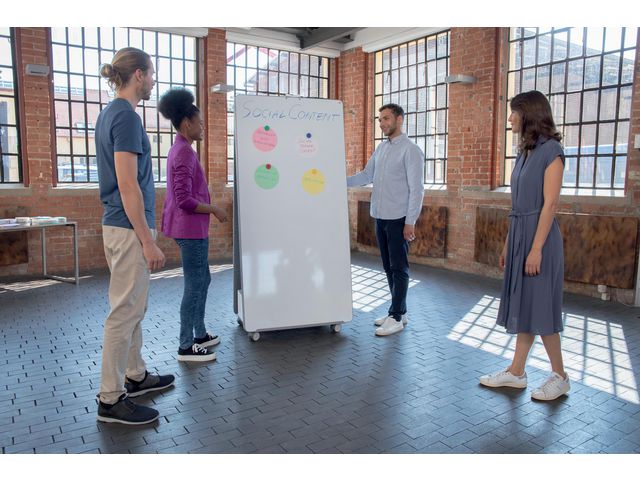 Whiteboard NOBO MoveMeet bas 180x90cm