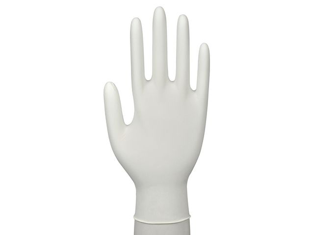 Nitrilhandske acc/puderfri vit S 150/fp
