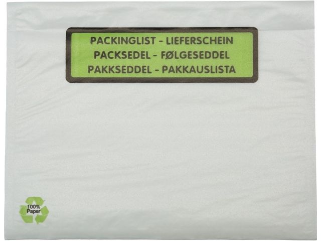 Packsedelskuvert papper C4 tryck 500/fp