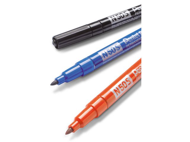 Märkpenna perm. PENTEL N50S rund blå