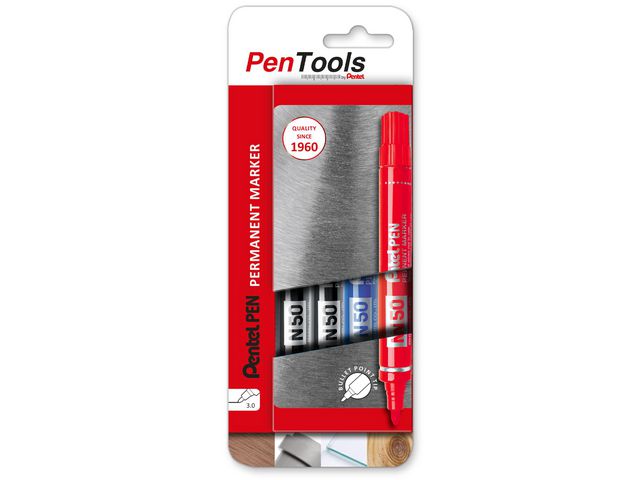 Märkpenna perm. PENTEL N50S rund blå