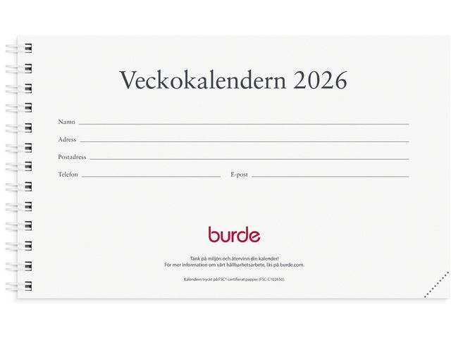 Veckokalendern refill 2026