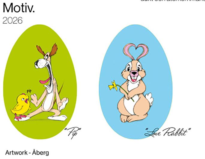 Påskägg LASSE ÅBERG osort. motiv 238g