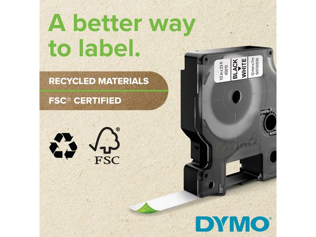 Tape DYMO D1 24mm svart på klar